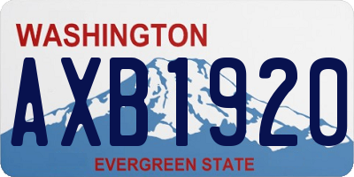 WA license plate AXB1920