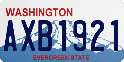 WA license plate AXB1921