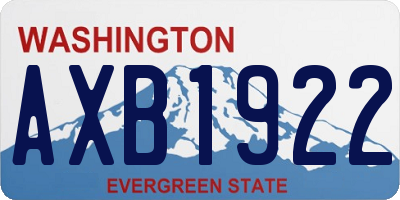 WA license plate AXB1922