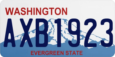 WA license plate AXB1923