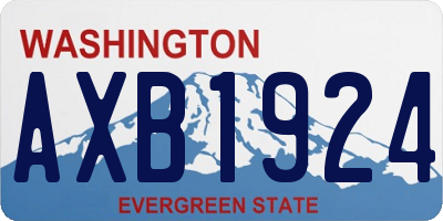 WA license plate AXB1924