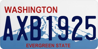 WA license plate AXB1925
