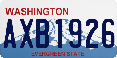 WA license plate AXB1926
