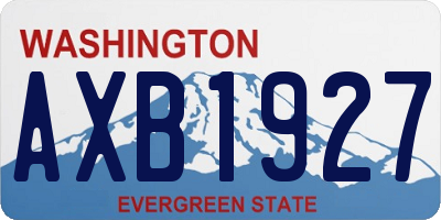 WA license plate AXB1927