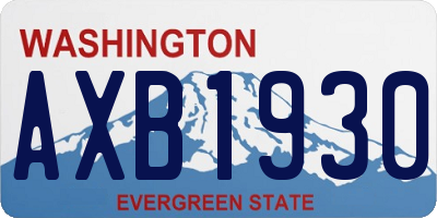 WA license plate AXB1930