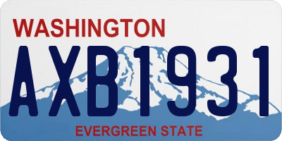 WA license plate AXB1931