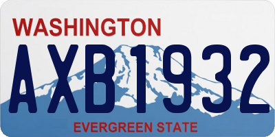 WA license plate AXB1932