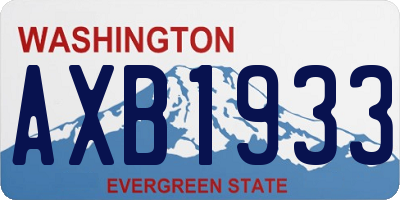 WA license plate AXB1933