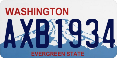 WA license plate AXB1934