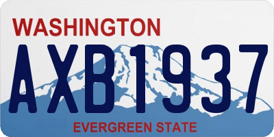 WA license plate AXB1937