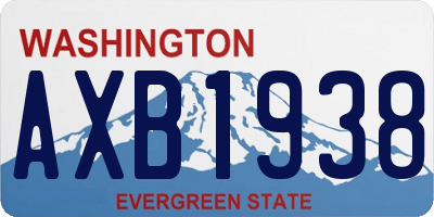 WA license plate AXB1938