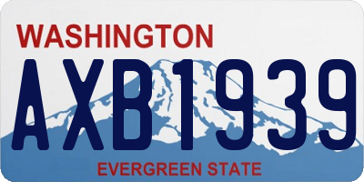 WA license plate AXB1939