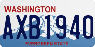WA license plate AXB1940