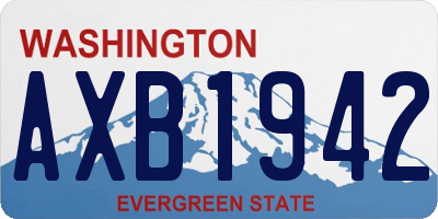 WA license plate AXB1942