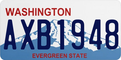 WA license plate AXB1948