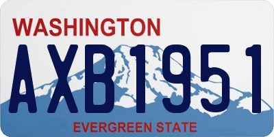 WA license plate AXB1951