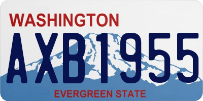 WA license plate AXB1955