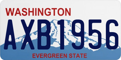 WA license plate AXB1956