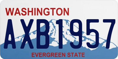 WA license plate AXB1957