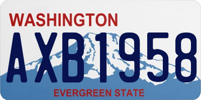 WA license plate AXB1958
