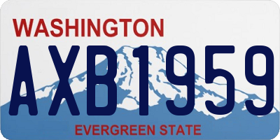 WA license plate AXB1959