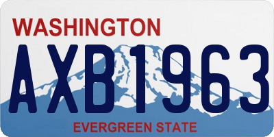 WA license plate AXB1963