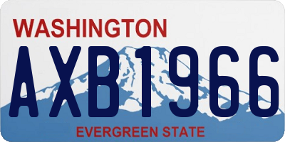 WA license plate AXB1966