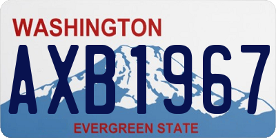 WA license plate AXB1967