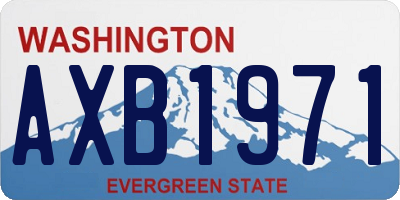 WA license plate AXB1971