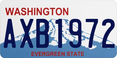 WA license plate AXB1972