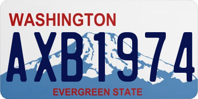WA license plate AXB1974