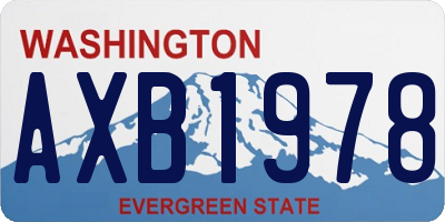 WA license plate AXB1978