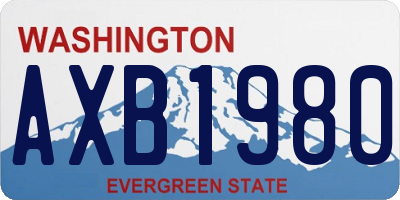 WA license plate AXB1980