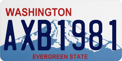 WA license plate AXB1981