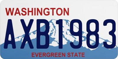 WA license plate AXB1983