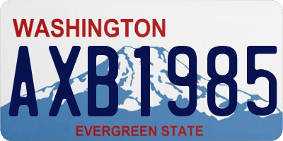 WA license plate AXB1985