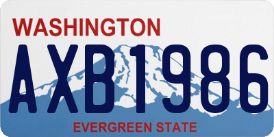 WA license plate AXB1986