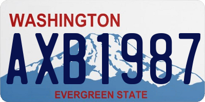 WA license plate AXB1987