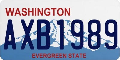 WA license plate AXB1989