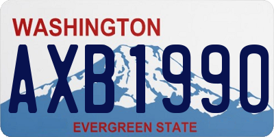 WA license plate AXB1990
