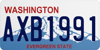 WA license plate AXB1991