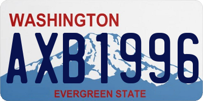 WA license plate AXB1996