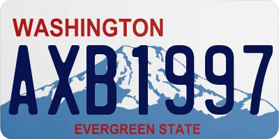 WA license plate AXB1997