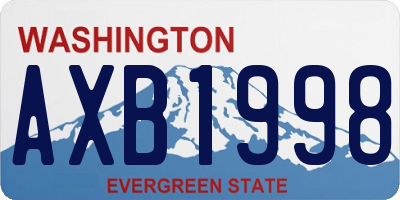 WA license plate AXB1998