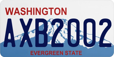 WA license plate AXB2002
