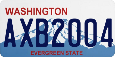 WA license plate AXB2004