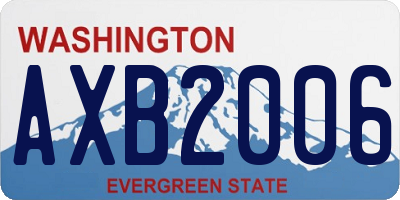 WA license plate AXB2006