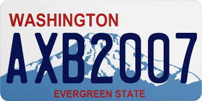 WA license plate AXB2007