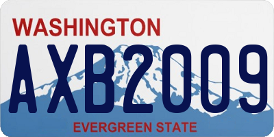 WA license plate AXB2009