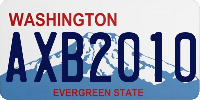 WA license plate AXB2010